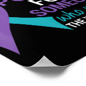 Poster Semicolon Turquoise et violet sensibilisation au s (Coin)
