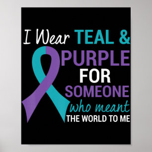 Poster Semicolon Turquoise et violet sensibilisation au s