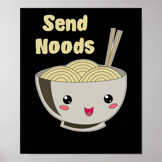 Poster Send Noods Vintage Ramen Japonais Noodle Soup (Devant)