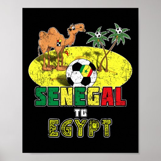 Poster Senegal National Soccer Team To Egypt Retro (Devant)