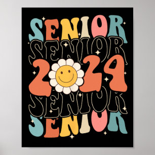 Poster Senior 2024 Classe De 2024 Retro Super Seniors Gra