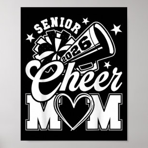 Poster Senior Cheer Mom 2026 Fier maman Pom-pom girl Cl O