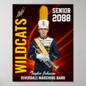 Poster Senior Marching Band Custom Portrait Photo Sports (Devant)