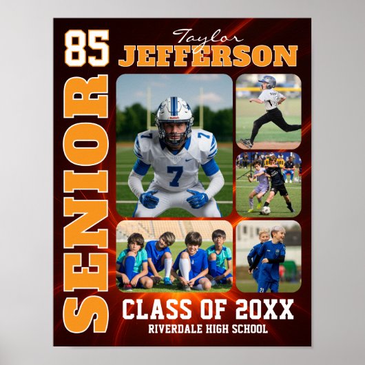 Poster Senior Night Sports Team Custom Photo Collage (Devant)