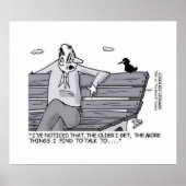 Poster Senior sur le banc du parc (Devant)