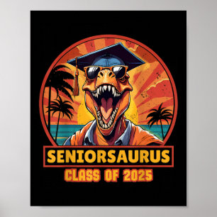 Poster Seniorsaurus Senior Promotion 2025 Drôle Dinosaure