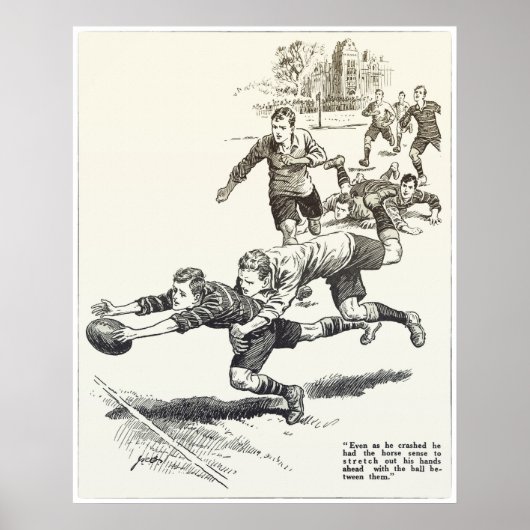 Poster Sens de cheval - Rugby Vintage (Devant)