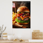 Poster Sensation de hamburger avec étoile 24x36 (Cuisine)