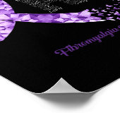 Poster Sensibilisation à la fibromyalgie du ruban pourpre (Coin)