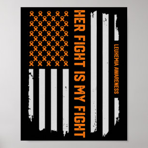 Poster Sensibilisation à la leucémie Drapeau américain Ca