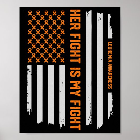 Poster Sensibilisation à la leucémie Drapeau américain Ca (Devant)