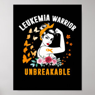 Poster Sensibilisation à la leucémie Forte guerrière Femm