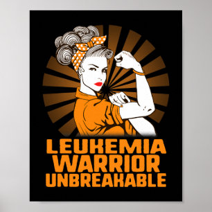 Poster Sensibilisation à la leucémie Forte guerrière Femm