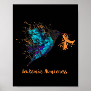 Poster Sensibilisation à la leucémie Hummingbird Orange R