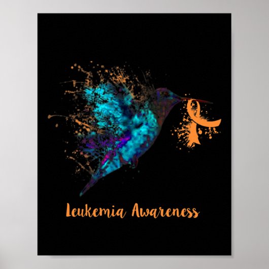 Poster Sensibilisation à la leucémie Hummingbird Orange R (Devant)