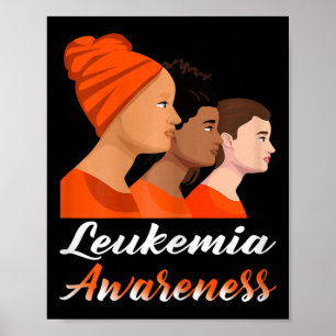 Poster sensibilisation à la leucémie Maman Orange Ribbon