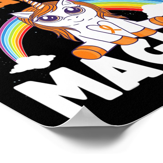 Poster Sensibilisation à la leucémie mignon Magique Unico (Coin)