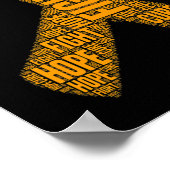 Poster Sensibilisation à la leucémie Orange Combattre Hop (Coin)