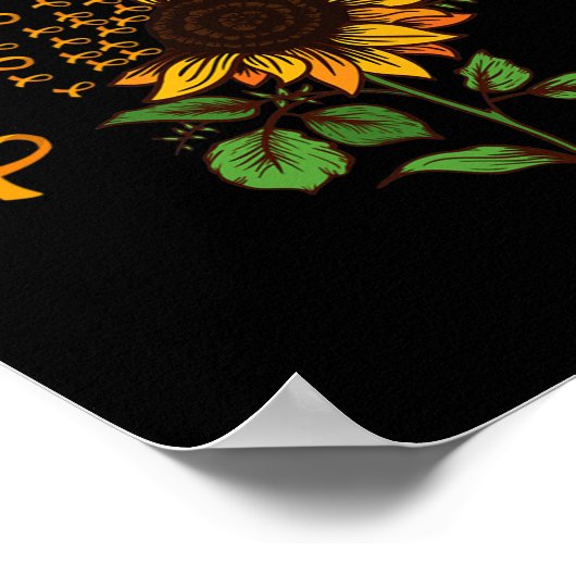 Poster Sensibilisation À La Leucémie Ruban Orange Avec To (Coin)