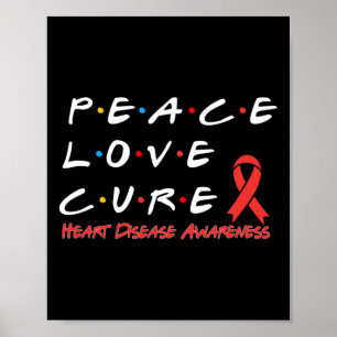Poster Sensibilisation à la maladie cardiaque Paix Amour