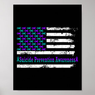 Poster Sensibilisation à la prévention du suicide Drapeau