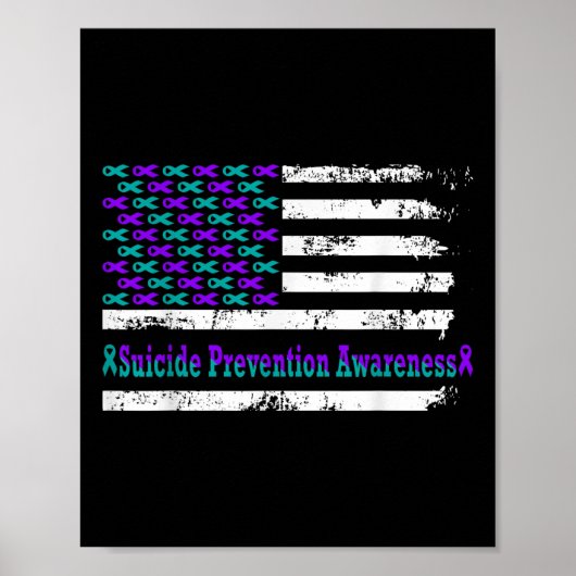 Poster Sensibilisation à la prévention du suicide Drapeau (Devant)
