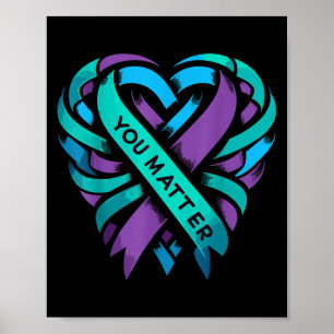 Poster Sensibilisation à la prévention du suicide Teal Pu