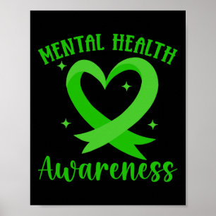 Poster Sensibilisation à la santé mentale du ruban vert