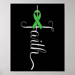 Poster Sensibilisation à la santé mentale Ribbon vert 1