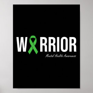 Poster Sensibilisation à la santé mentale Ribbon vert 2