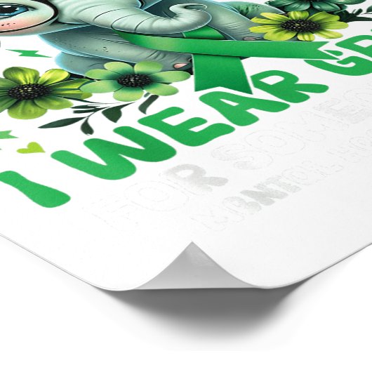 Poster Sensibilisation À La Santé Mentale Ruban Vert Pour (Coin)