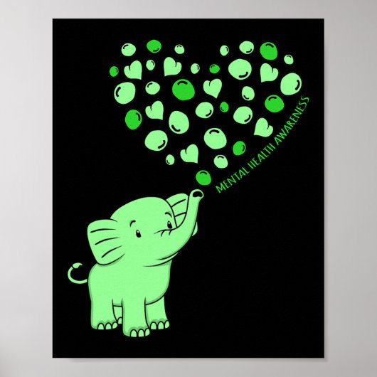 Poster Sensibilisation à la santé mentale Un éléphant Coe (Devant)