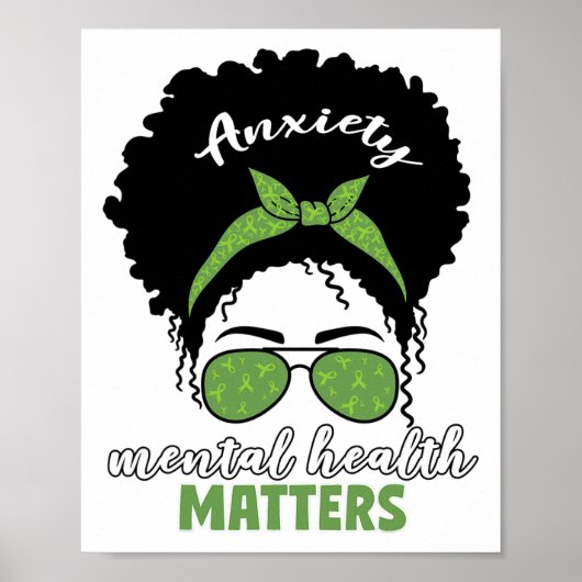 Poster Sensibilisation à la santé Messy Bun Problèmes de (Devant)