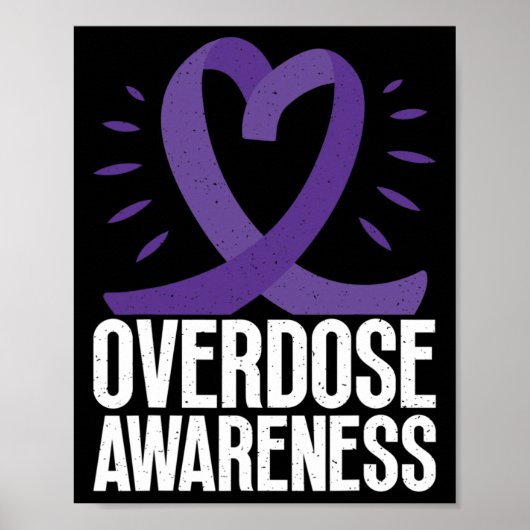 Poster Sensibilisation À La Surdose Dans Le Ruban Violet (Devant)