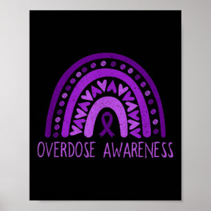 Poster Sensibilisation À La Surdose Ruban Violet Arc-En-C