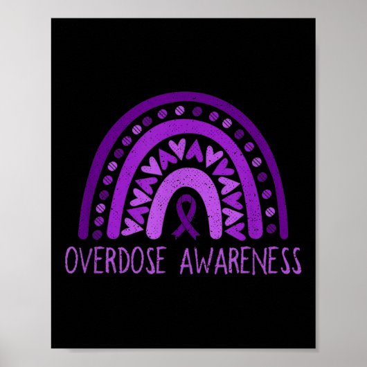 Poster Sensibilisation À La Surdose Ruban Violet Arc-En-C (Devant)