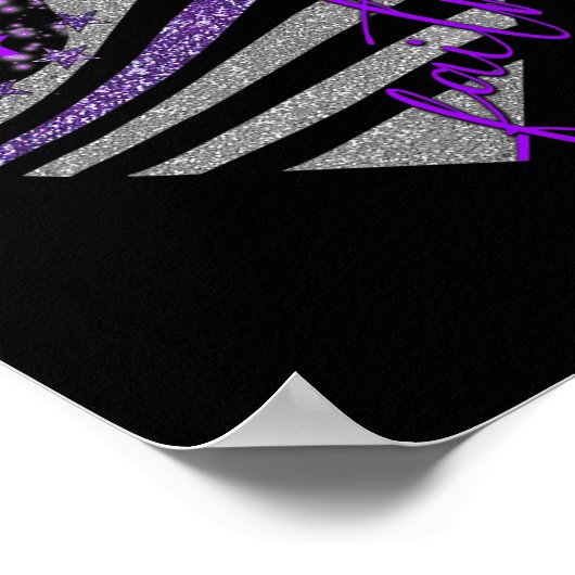 Poster Sensibilisation à la surdose Tournesol Coeur Ruban (Coin)