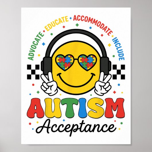 Poster Sensibilisation à l'autisme Acceptation Enseigneme (Devant)
