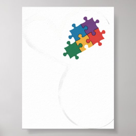 Poster Sensibilisation à l'autisme Amour Puzzle (Devant)