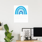 Poster sensibilisation à l'autisme arc-en-ciel (Bureau à domicile)