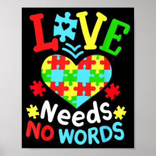 Poster Sensibilisation à l'autisme L'amour n'a pas besoin