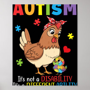 Poster Sensibilisation à l'autisme Mère Poulet Capacité d