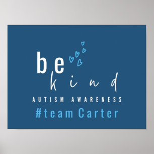 Poster sensibilisation à l'autisme soyez gentil bleu #tea