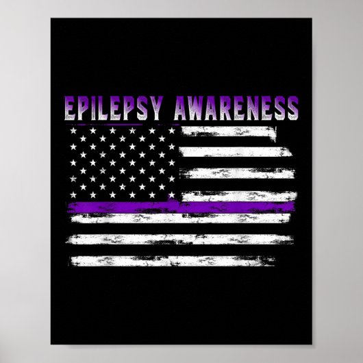 Poster Sensibilisation à l'épilepsie Drapeau américain Ep (Devant)