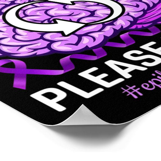 Poster Sensibilisation à l'épilepsie Funny Cerveau redéma (Coin)