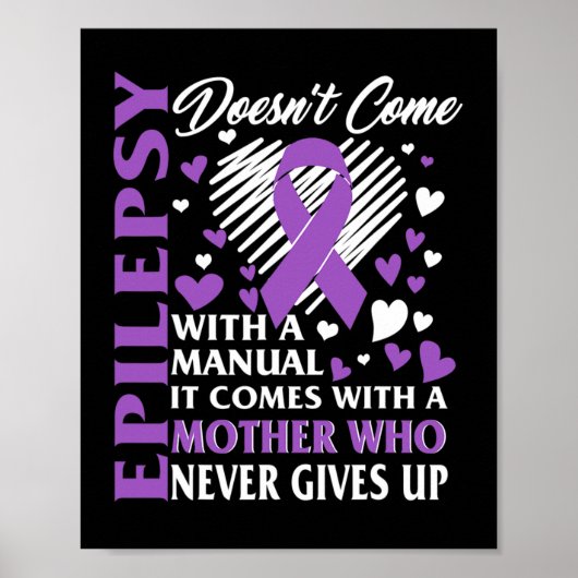 Poster Sensibilisation à l'épilepsie Mère pourpre Ribbon  (Devant)