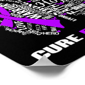 Poster Sensibilisation à l'épilepsie Papillons pourpres (Coin)