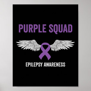 Poster Sensibilisation à l'épilepsie Ruban pourpre - Épil