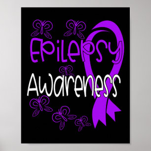 Poster Sensibilisation à l'épilepsie Ruban violet 3