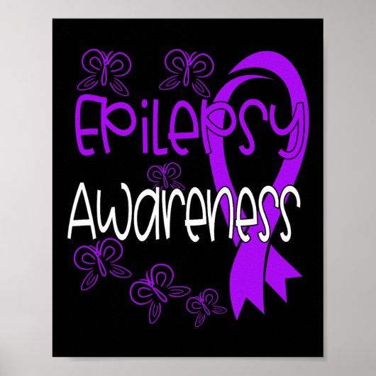 Poster Sensibilisation à l'épilepsie Ruban violet 3 (Devant)